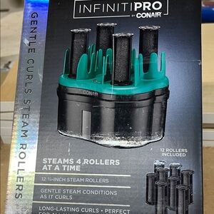New InfinitiPRO by Conair Steamer + 12 Steam Rollers Set - Teal & Black